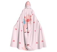 YYHHAOFA Cartoon Flying Pig Pattern Halloween Adult Hooded Cape Men'S And Women'S Clothing Mantle Role-Playing