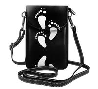 YYHHAOFA Cartoon Footprints Pattern Small Leather Women'S Crossbody Flip Phone Bag, Waterproof And Durable