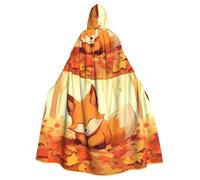 YYHHAOFA Cartoon Fox Pattern Halloween Adult Hooded Cape Men'S And Women'S Clothing Mantle Role-Playing