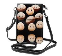 YYHHAOFA Cartoon Glutinous Rice Balls Pattern Small Leather Women'S Crossbody Flip Phone Bag, Waterproof And Durable
