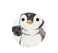 YYHHAOFA Cartoon penguin Prints Round Shape Car Air Fresheners Cards Set of 6 Pieces : Hanging Scented Cards for bedroom Bathroom Car Interior Decor