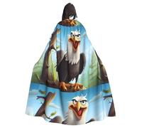 YYHHAOFA Cartoon vulture Printed Adult Hooded Cloak is a super large, comfortable, and durable Halloween hooded poncho