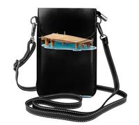 YYHHAOFA Cartoon Wooden Stake Pattern Small Leather Women'S Crossbody Flip Phone Bag, Waterproof And Durable