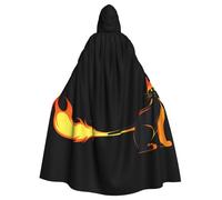 YYHHAOFA Cat'S Tail On Fire Printing Halloween Adult Hooded Cape Cloak No Zipper, Comfortable For Costume Parties