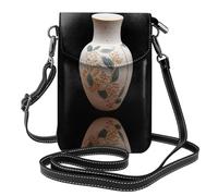 YYHHAOFA Ceramic Vase Pattern Small Leather Women'S Crossbody Flip Phone Bag, Waterproof And Durable