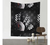 YYHHAOFA Checkered Flag Racing Prints 60x51in Wall Tapestry - Durable Polyester Throw Blanket for Dorm Decor, Beach Picnics & Versatile Room Layering