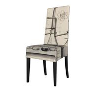 YYHHAOFA Chemistry Print Printed dining chair cover is easy to disassemble and made of high resilience fabric that is wear-resistant