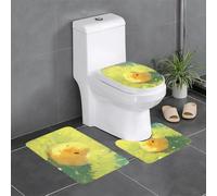 YYHHAOFA chicks Printed Anti slip floor mat three piece set bathroom carpet anti slip durable