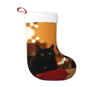 YYHHAOFA Christmas Black Cat pattern Christmas Decorative Stockings : Soft, light and tactile Suitable for Christmas, Halloween