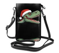 YYHHAOFA Christmas Dinosaur Head Pattern Small Leather Women'S Crossbody Flip Phone Bag, Waterproof And Durable