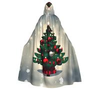 YYHHAOFA Christmas Gift Tree Printed Halloween Adult Hooded Cloak is a super large, comfortable, and durable cloak
