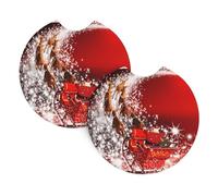 Yyhhaofa Christmas Magic Pattern Car Interior Cup Holder Pad 2 Pc Waterproof & Quick Drying, Protects Against Spills & Scratches