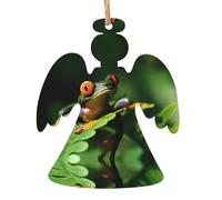 YYHHAOFA Christmas Wooden Ornaments Angel Shape 1 PC Peace Frog Tree Picture for hanging on Christmas trees
