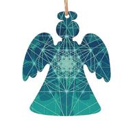 YYHHAOFA Christmas Wooden Ornaments Angel Shape 4 PCS Tree of Life Space Icon Picture for hanging on Christmas trees