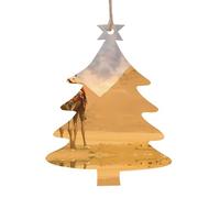 YYHHAOFA Christmas Wooden Ornaments Christmas Tree Shape 1 PC Camel Picture for hanging