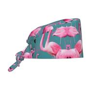 YYHHAOFA Cleaning Working Cap A Flock of Flamingos Picture Chef Hat for Women & Men, Adjustable, Breathable Black