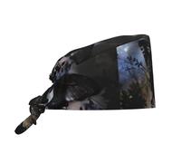 YYHHAOFA Cleaning Working Cap Butterfly Shadow in The Valley Picture Chef Hat for Women & Men, Adjustable, Breathable Black