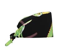 YYHHAOFA Cleaning Working Cap Chameleon Wearing a Crown Picture Chef Hat for Women & Men, Adjustable, Breathable Black