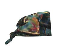 YYHHAOFA Cleaning Working Cap Chameleons in The Rainforest Picture Chef Hat for Women & Men, Adjustable, Breathable Black