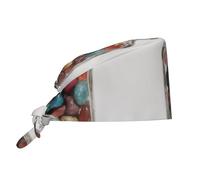 YYHHAOFA Cleaning Working Cap Colored Stones in a Bottle Picture Chef Hat for Women & Men, Adjustable, Breathable Black