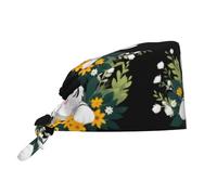 YYHHAOFA Cleaning Working Cap Little White Tiger in The Bouquet Picture Chef Hat for Women & Men, Adjustable, Breathable