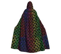 YYHHAOFA Color Circles Printing Halloween Adult Hooded Cape Cloak No Zipper, Comfortable For Costume Parties