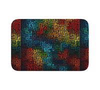 YYHHAOFA Color Maze Lines Pattern Crystal Velvet Lock Edge Floor mat, Bedroom Carpet, Parlor, Dormitory Home Decoration