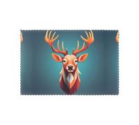YYHHAOFA Colored Antlers Prints Placemats Set of 6 12x18in - Create Cozy Table Settings for Everyday Moments & Special Gatherings