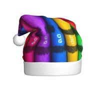YYHHAOFA colored crayons Pattern Christmas Hat for Adult Soft, Lightweight, and Fluffy Design for Men and Women