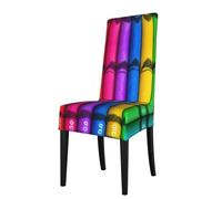 YYHHAOFA colored crayons Printed dining chair cover is easy to disassemble and made of high resilience fabric that is wear-resistant