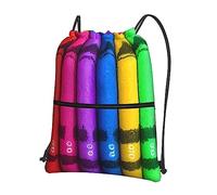 YYHHAOFA colored crayons Printed Outdoor leisure zipper drawstring backpack : Waterproof, strong, lightweight 18 x 15.3 in, Black, One Size
