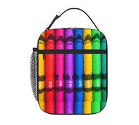 YYHHAOFA Colored Crayons Prints Portable Handheld Insulated Lunch Bag Suitable for Students to Work and Travel