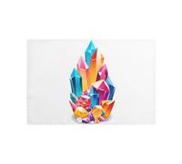 YYHHAOFA Colored Crystals Prints Placemats Set of 6 12x18in - Create Cozy Table Settings for Everyday Moments & Special Gatherings