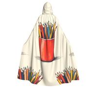 YYHHAOFA colored pencils Printed Halloween Adult Hooded Cloak is a super large, comfortable, and durable cloak