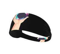 YYHHAOFA Colorful Crystal Ball on The Palm Pattern Sports Headband for Women Sweat Proof Bandeau Summer Elastic Band