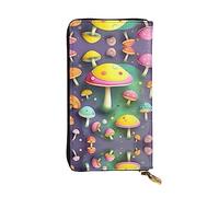 YYHHAOFA Colorful Dream Mushroom Prints Leather Long Clutch Wallet : Comfortable, Lightweight,Fashion, Durable 7.48 x 4.13 in