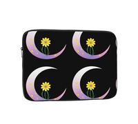 YYHHAOFA Colorful Flowers Moon Picture Portable Laptop Sleeve Case - Shockproof Portable Laptop Sleeve Bag 13 inch for Men and Women Business Travel, Office Daily Use