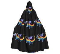 YYHHAOFA Colorful flying dragon Printed Adult Hooded Cloak is a super large, comfortable, and durable Halloween hooded poncho