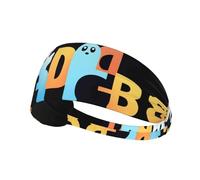 YYHHAOFA Colorful Letters with Ghosts Pattern Sports Headband for Women Sweat Proof Bandeau Summer Elastic Band