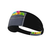 YYHHAOFA Colorful Pompoms in Pocket Pattern Sports Headband for Women Sweat Proof Bandeau Summer Elastic Band