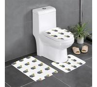YYHHAOFA Colorful Pompoms in Pocket Pattern Three Piece Set of Bathroom Floor mats, Bathroom Shower mats, Anti Slip Quick Drying