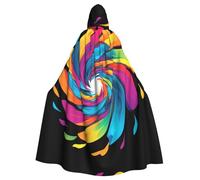 YYHHAOFA Colorful whirlwind Prints Halloween Adult Hooded Cloak is a super large, comfortable, and durable cloak designed for adults