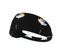 YYHHAOFA Colorful Wings Balloons Pattern Sports Headband for Women Sweat Proof Bandeau Summer Elastic Band