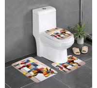 YYHHAOFA Cool Bull Riding Pattern Three Piece Set of Bathroom Floor mats, Bathroom Shower mats, Anti Slip Quick Drying