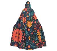 YYHHAOFA Cool Decorative Flowers Printed Halloween Adult Hooded Cloak is a super large, comfortable, and durable cloak
