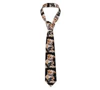 YYHHAOFA Cool guitar puppy Picture Men's Necktie for Business, Daily Wear, Work, Birthdays, Weddings, Parties, Banquets Easy Care 57X3.1 In