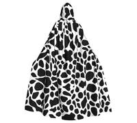 YYHHAOFA Cow Fur Print Pattern Halloween Adult Hooded Cape Men'S And Women'S Clothing Mantle Role-Playing