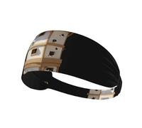 YYHHAOFA Cows in a Small House Pattern Sports Headband for Women Sweat Proof Bandeau Summer Elastic Band