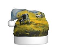 YYHHAOFA Cows on the ranch Pattern Christmas Hat for Adult Halloween party usage