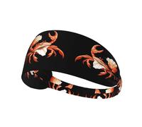 YYHHAOFA Crab Holding a Conch Pattern Sports Headband for Women Sweat Proof Bandeau Summer Elastic Band